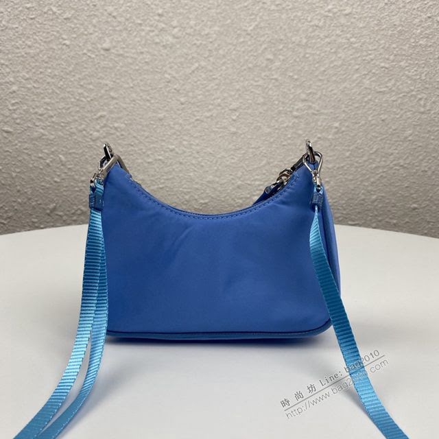 prada女包 普拉達新款mini Hobo中藍手拎包 1TT122 Prada單肩斜挎包 Prada三合一腋下包  pyd2352